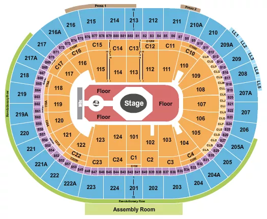 seating chart for Xfinity Mobile Arena - Tame Impala - eventticketscenter.com
