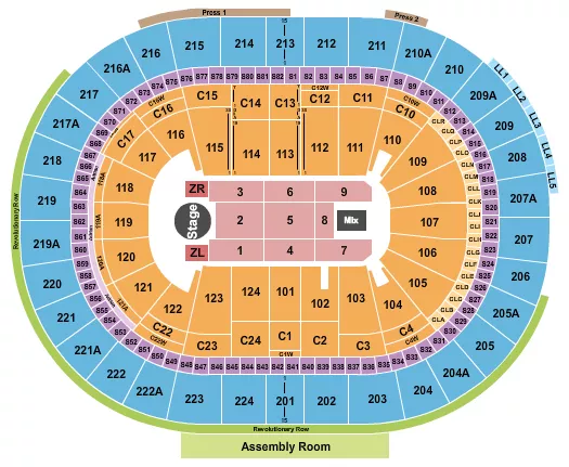 seating chart for Xfinity Mobile Arena - Zayn - eventticketscenter.com