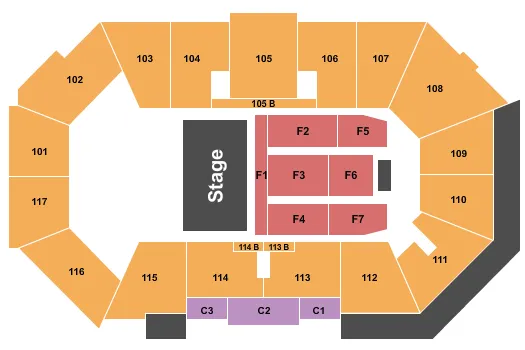 seating chart for Xtream Arena - Endstage-4 - eventticketscenter.com