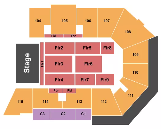seating chart for Xtream Arena - Endstage 5 - eventticketscenter.com