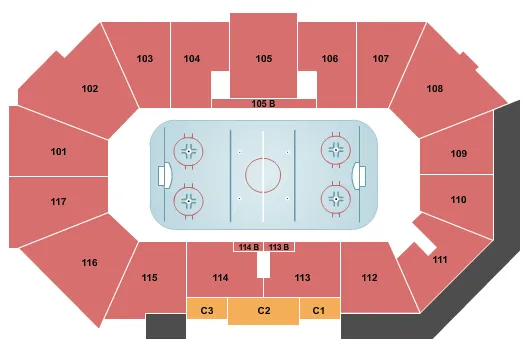 seating chart for Xtream Arena - Hockey - eventticketscenter.com