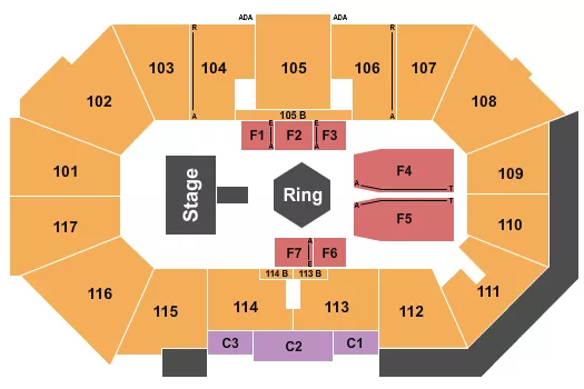 seating chart for Xtream Arena - XFC - eventticketscenter.com