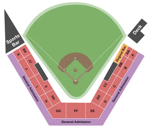 seating chart for Yakima County Stadium - Baseball - eventticketscenter.com