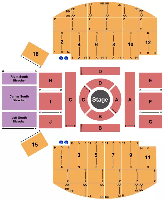 seating chart for Yakima Valley Sundome - Nate Bargatze - eventticketscenter.com