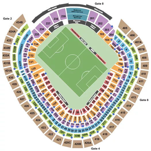 seating chart for Yankee Stadium - Soccer 2 - eventticketscenter.com