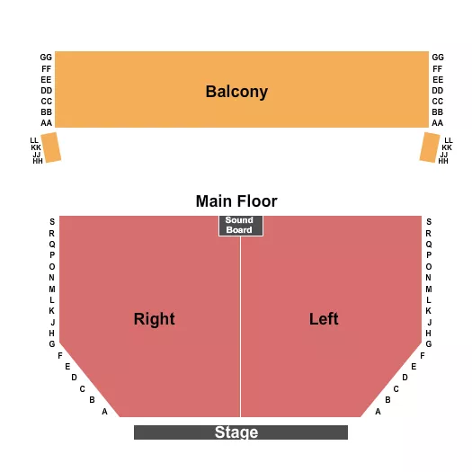seating chart for Jim & Linda Lee Performing Arts Center - Endstage 2 - eventticketscenter.com