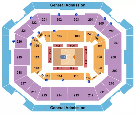 seating chart for The Yuengling Center - Basketball - Big3 - eventticketscenter.com
