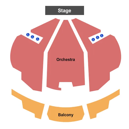 seating chart for Zellerbach Theater at Annenberg Center - Endstage - eventticketscenter.com