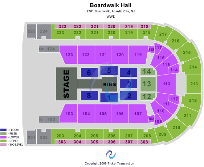 Boardwalk Hall Arena - Boardwalk Hall WWE Seating Chart