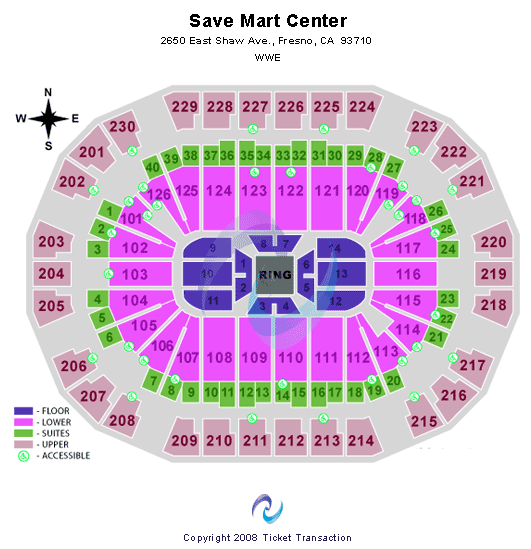 Save Mart Center wrestling/boxing Seating Chart